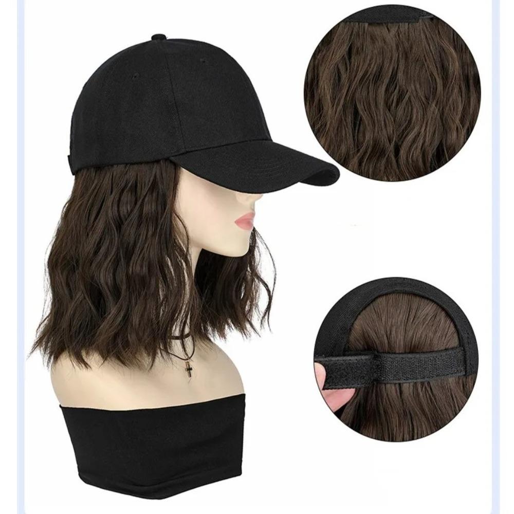 Модная Интегрированная Парик Шапка-Кепка Волнистый Короткий Боб Бейсболка Snapback Кепка Подарок
