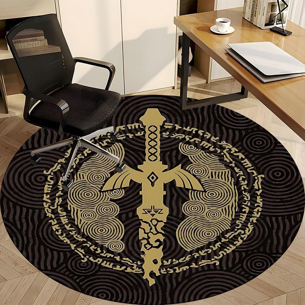 1pc Legend Office Round Area Rug, Under Office Chairs Bedroom Living Room Home Decor  a1016245