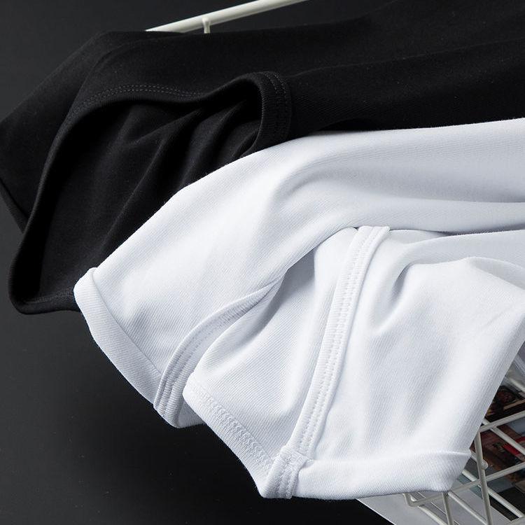 Solid Round Neck Short Sleeved T-shirt for Male Students Youth Elastic White Shirt Korean Fashion Slim Fitting and Simple Half Sleeved Top