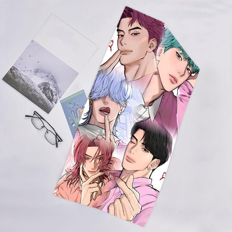 1pc KPop Demon Hunters SAJA BOYS1 Beach Towel, Beach and Seaside Swimming Pool Equipment, Fashion Pattern, Rectangular, Travel Essentials