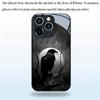 Чехол из закаленного стекла с рисунком «Ночной Ворон и Яркая Луна» для iPhone 17 16 15 14 13 12 11 Pro Max 17 Air 7 8 Plus XR XS X