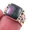 Ruby In Zoisite Handmade Lab-Created 925 Sterling Silver Two Tone Ring S.6 m7D56