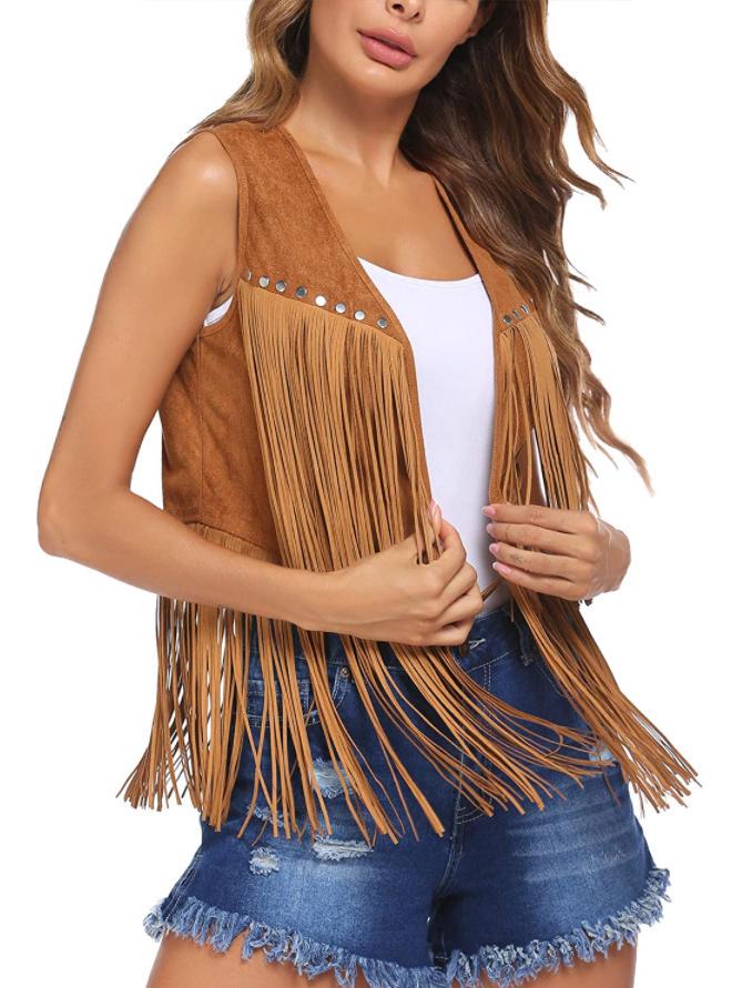 Women’s Summer Suede Tassel Cardigan Vest