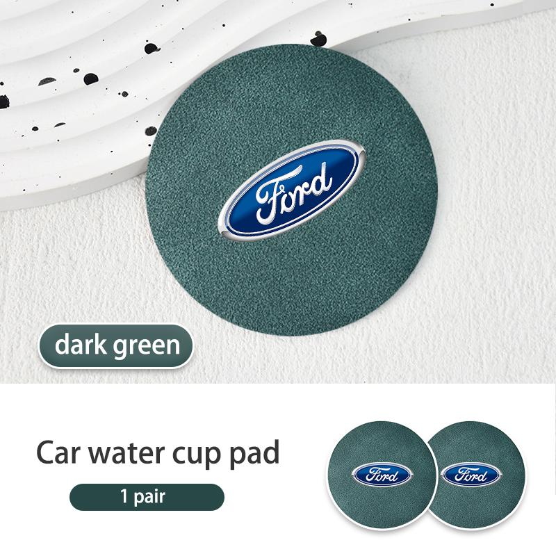 PCKF8 2pcs Car Coaster Water Cup Holder Mat Anti-slip Pad Accessories For Ford Escape Ecosport Fusion Explorer Expedition Taurus