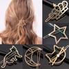 Simple Creative Metal Hair Clip Women Fashion Elegant Geometric Hairpins Round Star Hairgrip Barrette Headwear Hair Accessories