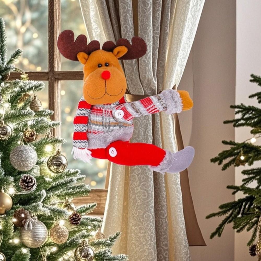 Santa Claus Christmas Curtain Tieback Plush Curtain Strap New Curtain Holders  Home Decor