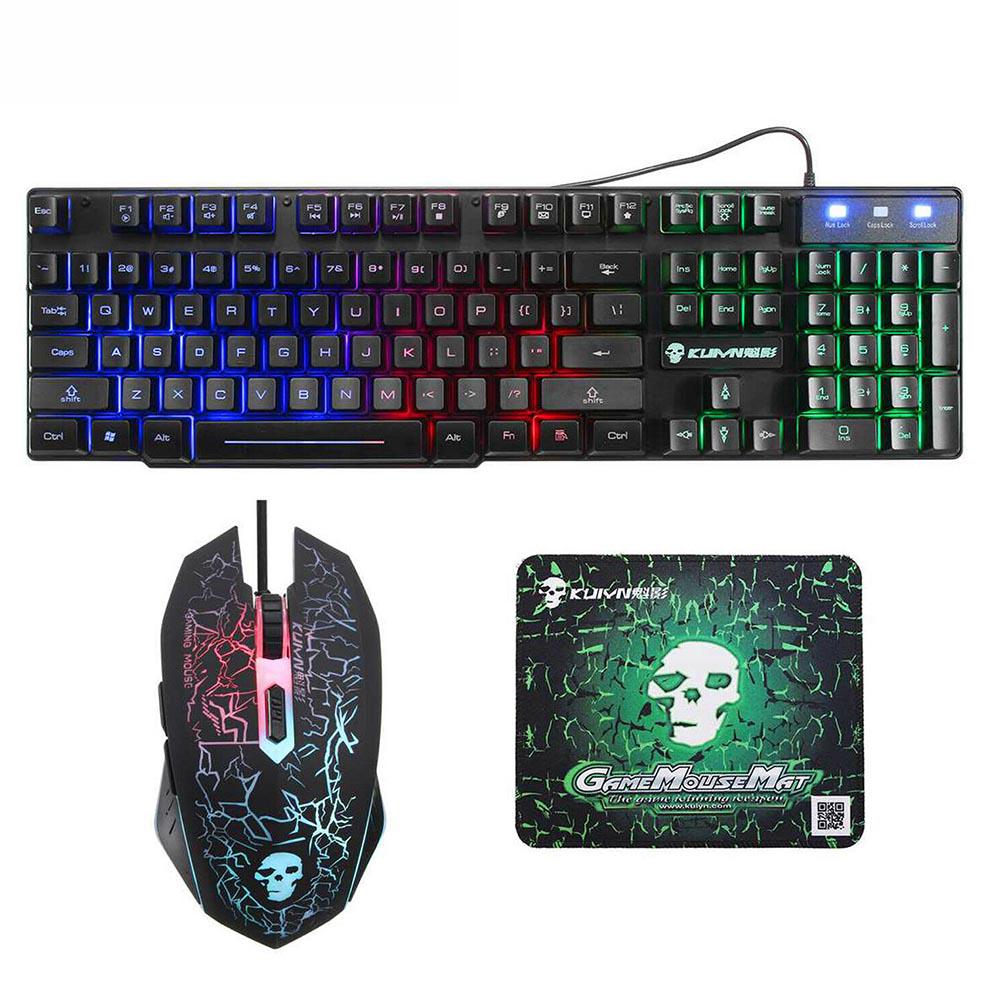 Клавиатура и мышь для PS4 PS3 Xbox One PC T6 Gaming Rainbow Backlit Mechanical