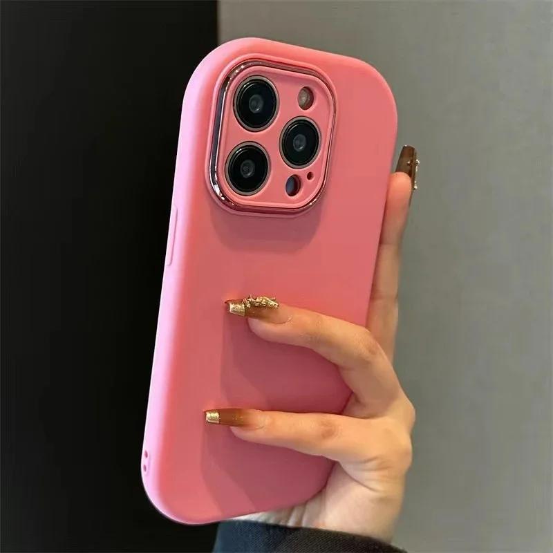 Роскошный Милый Мягкий Силиконовый Чехол Конфетного Цвета Для iPhone 17 11 12 13 14 15 16 Pro Max Plus Ударопрочный Бампер Задние Чехлы Обложка