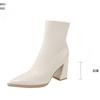 Pointed Toe Women's Ankle Boots Fashion Back Zippers Short Botas Ladies Elegant Square High Heel Winter Women's Footwear 2024