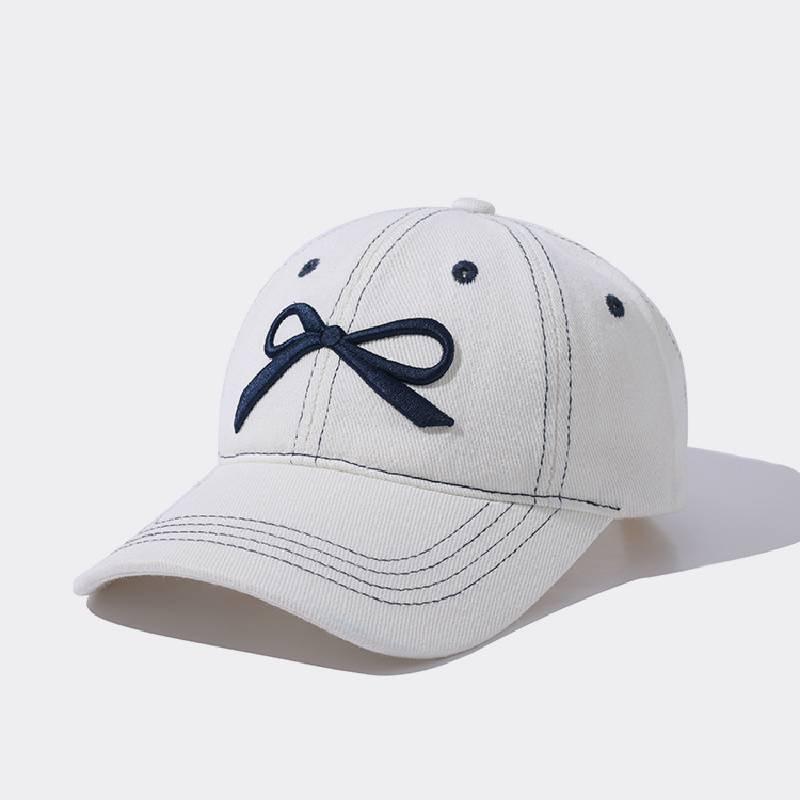 Trendy Womens Denim Baseball Hat With Feminine Bow For A Fresh Summer Fashion Statement