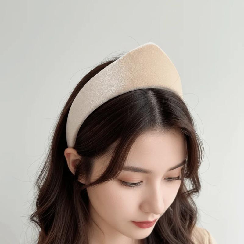 Elegant Velvet Crown Headband Unique Multiple Colors Smooth Texture Headwear Retro Style Soft Hairband