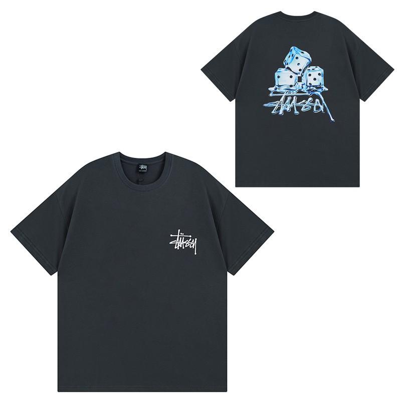 Mens Casual Short Sleeve Cotton T-Shirt With Letter Print Loose Fit Streetwear Style
