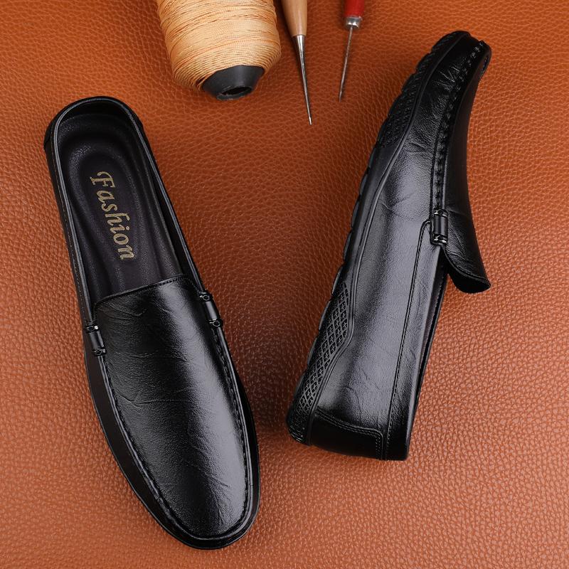 Мужские мокасины из натуральной кожи, новое поступление, летние туфли на плоской подошве для ходьбы, легкие мужские туфли без застежек