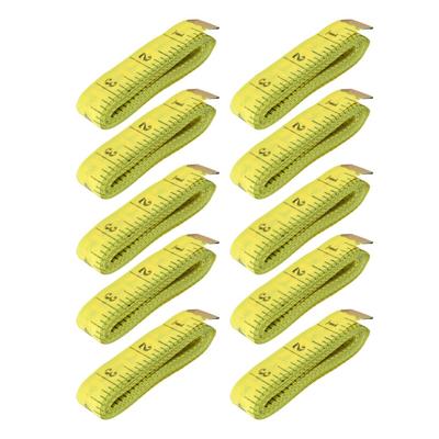10Pcs Yellow Soft Tape Measure Double Scale Tailor Cloth Ruler For Weight Loss