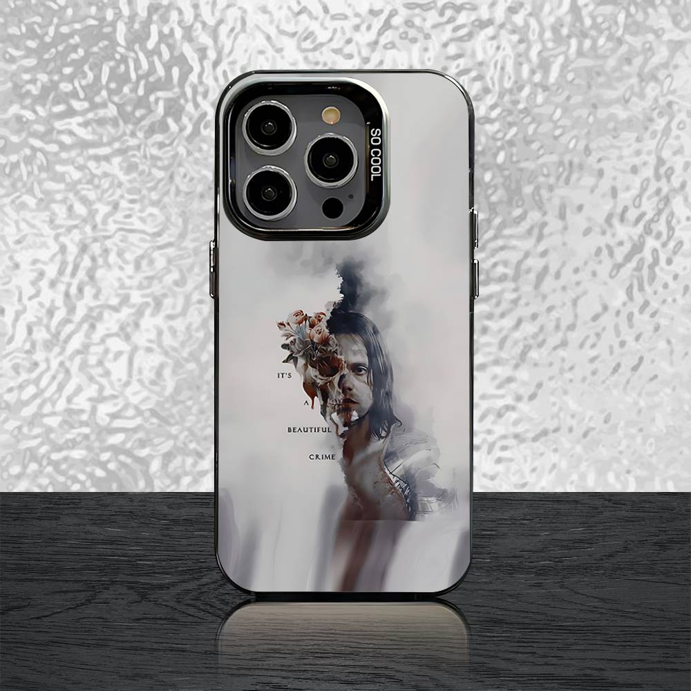 Чехол для телефона Себастьян Баки Барнс Для iPhone 16,15,14,13,12,11,Pro,Max,Plus,Mini,SE Черный Конфетный Матовый Ударопрочный Чехол