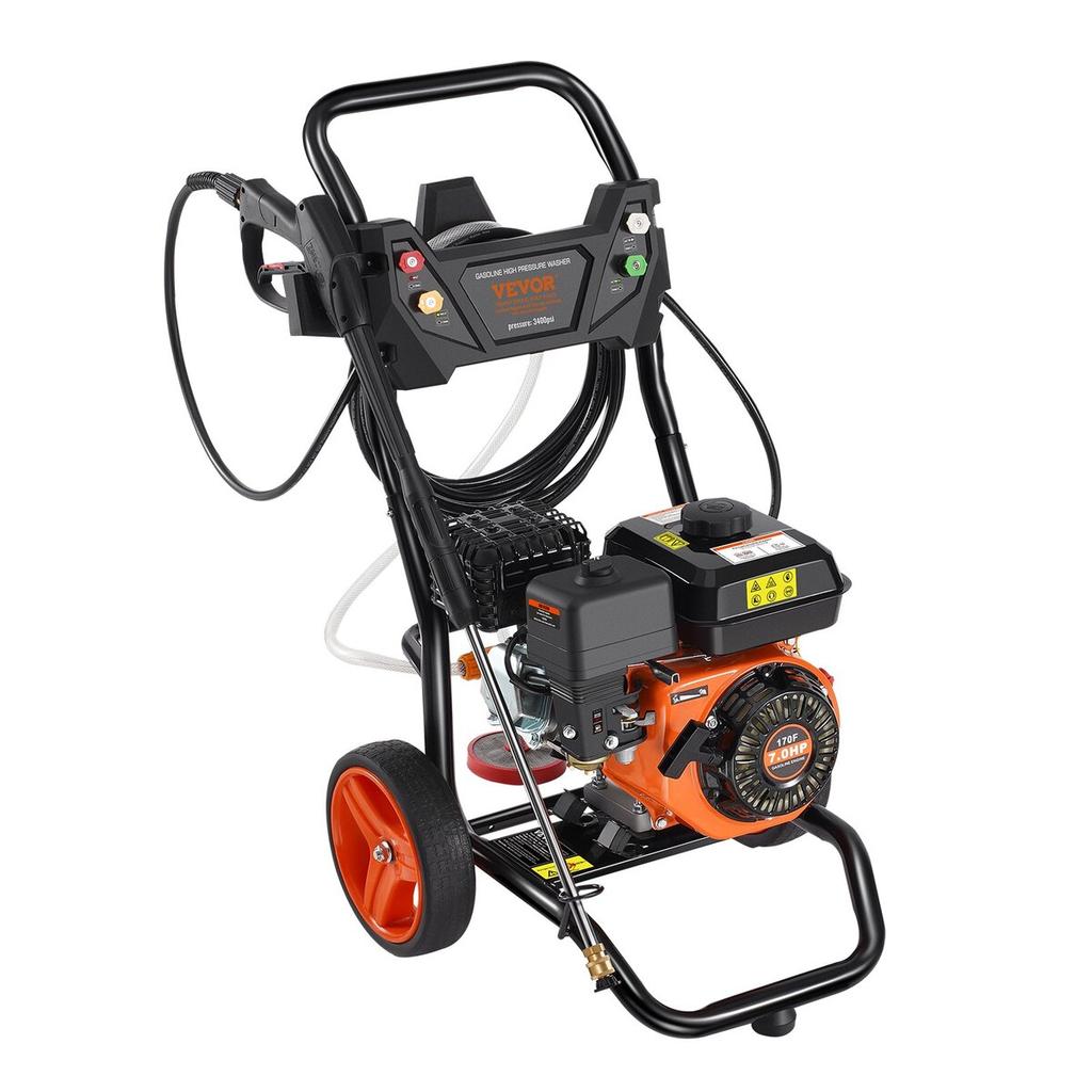 Gas Pressure Washer 3400 PSI 2.6 GPM with 5 Nozzle Set for Cars Vertical