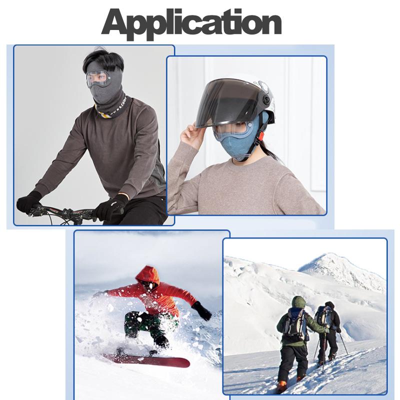 Winter Warm Face Mask Men Women Fleece Windproof Anti-fog HD Riding Goggles Thermal Cycling Skiing Full Face Protective Headwear
