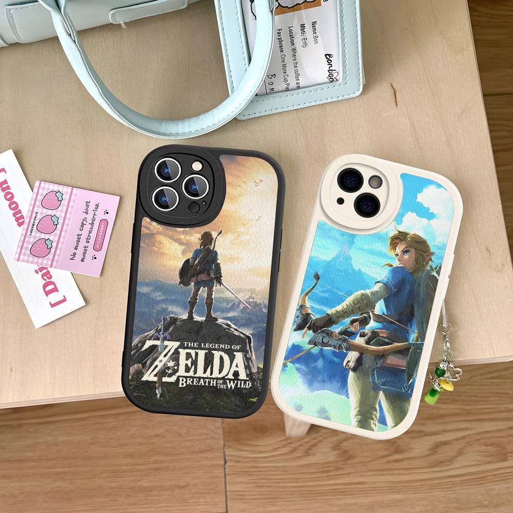 Hot Game The Legend Of Zeldas Leather Phone Case For IPhone 16 14 15 Pro Plus 13 12 11 Pro Max Silicone Cover