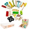 Kids Wooden Toolbox Montessori Pretend Play Tool Children Nut Screw Assembly Simulation Repair Carpenter Educational Puzzle Toy