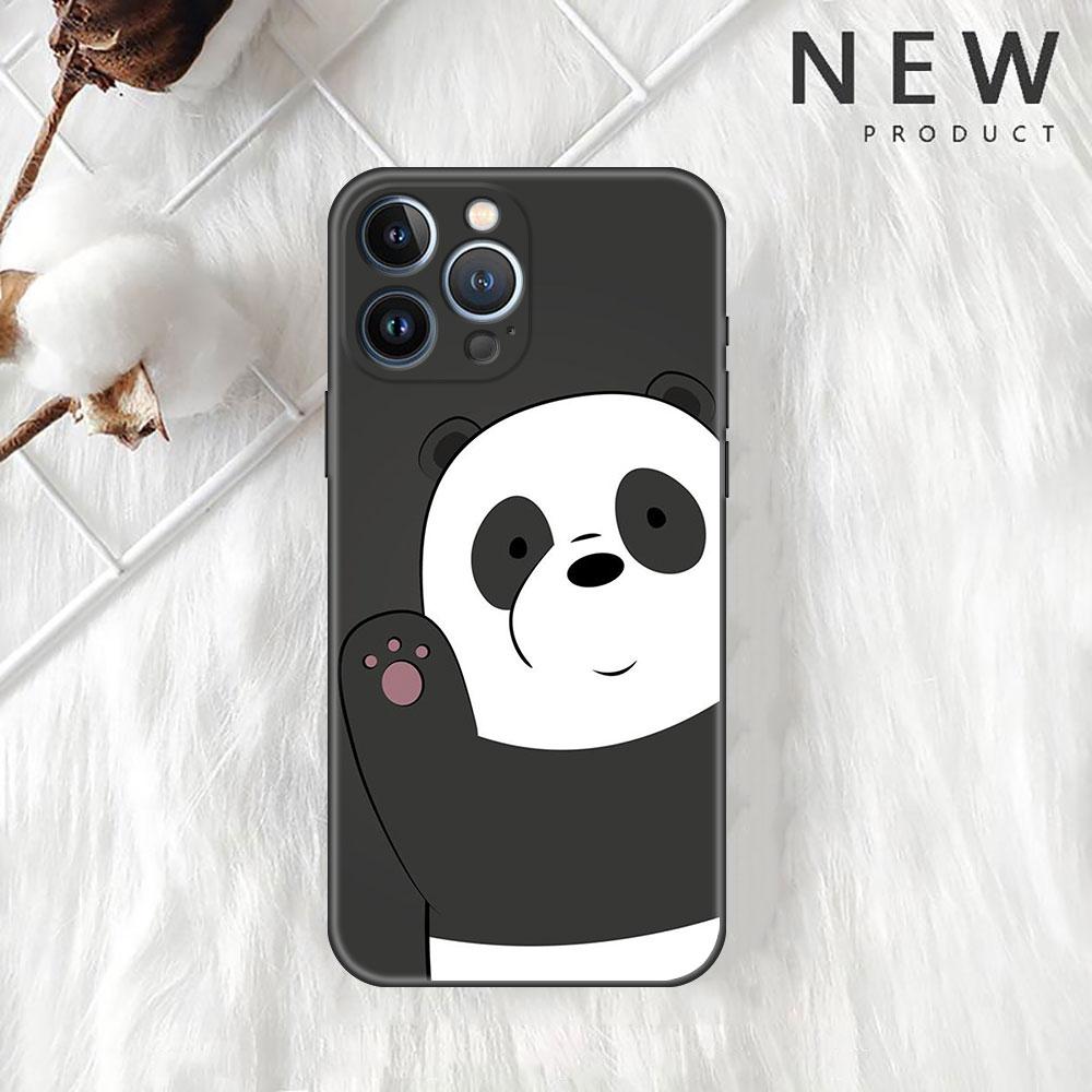 Чехол Funda для Apple iPhone 14 11 13 7 12 Pro 7 XR XS Max 8 Plus 6 14Pro 13Mini черный мягкий чехол для телефона We Bare Bears Cartoon
