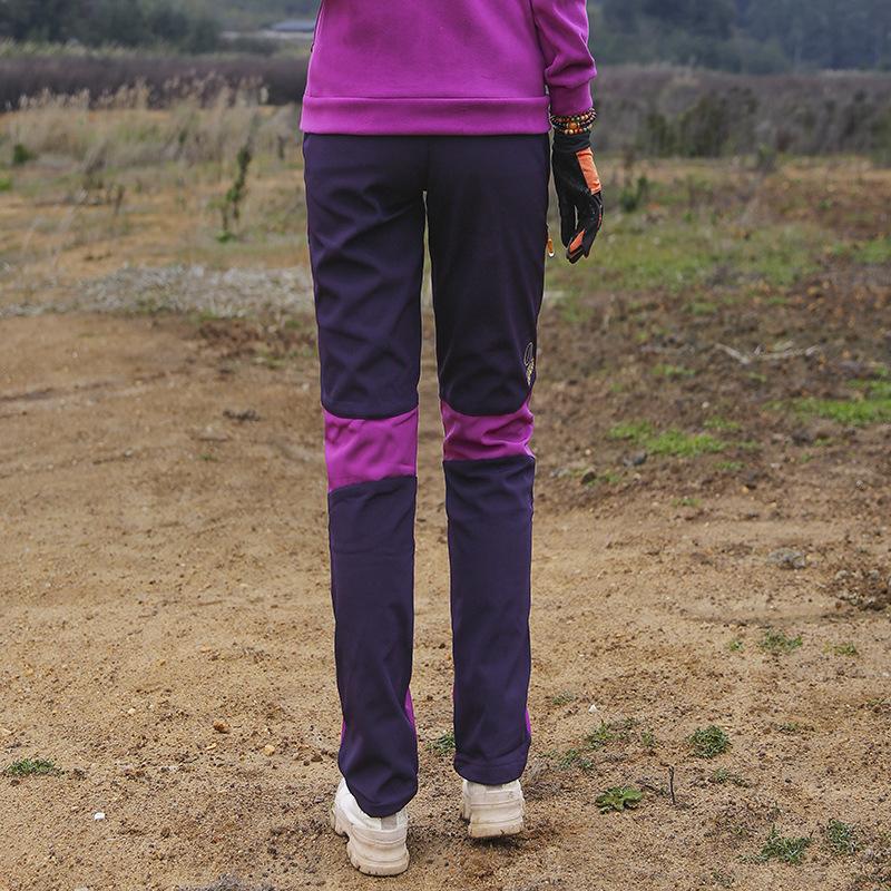 Толстые теплые флисовые зимние брюки женские водонепроницаемые для пешего туризма походов кемпинга катания на лыжах брюки Soft Shell ветрозащитные брюки