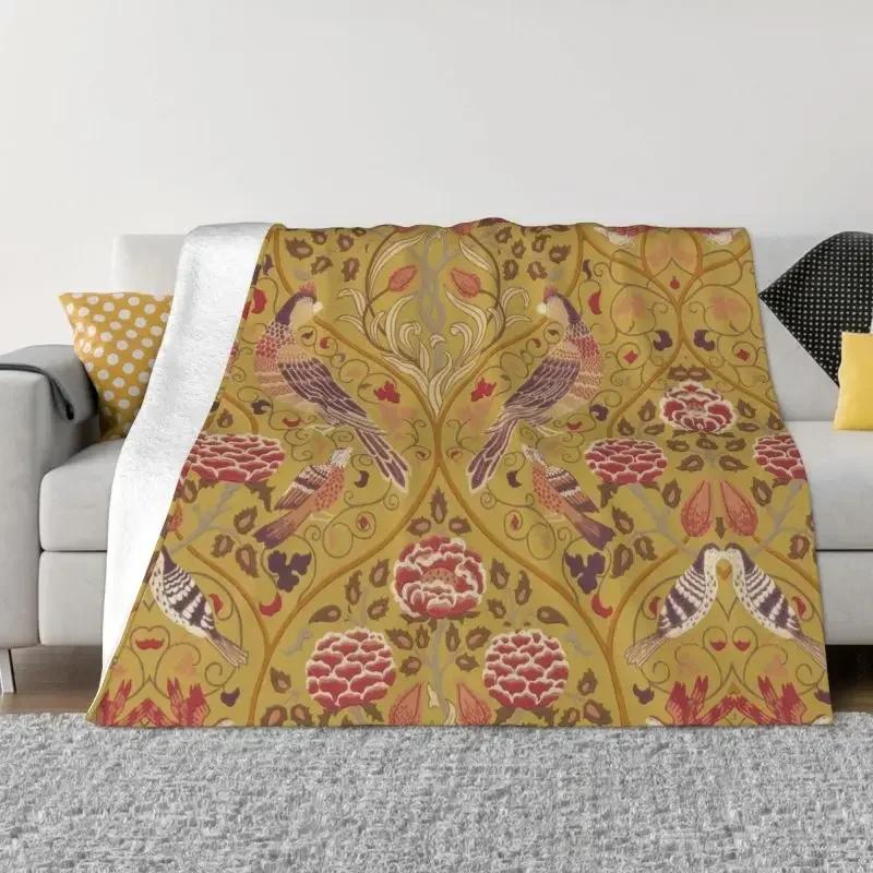 Плед с принтом антикварного ковра William Morris Bullerswood, 3D-печать, фланелевый флис, теплые пледы для офиса, спальни, дивана, одеяло