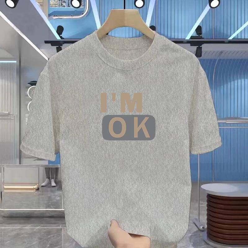 Men's T-shirt Summer Street Jumper T-shirt Men's and Women's Breathable Clothing Classic Letter-printed Cotton Short-sleeved Top