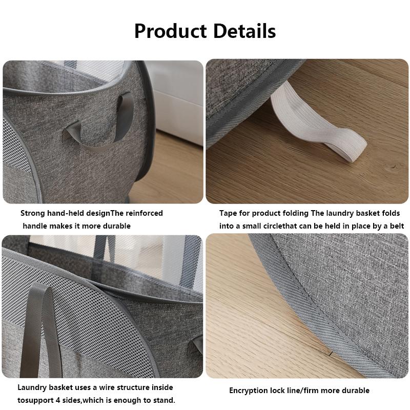 Складная корзина для белья Большие корзины для хранения грязной одежды с ручками для переноски Органайзеры для корзин для грязного белья в ванной