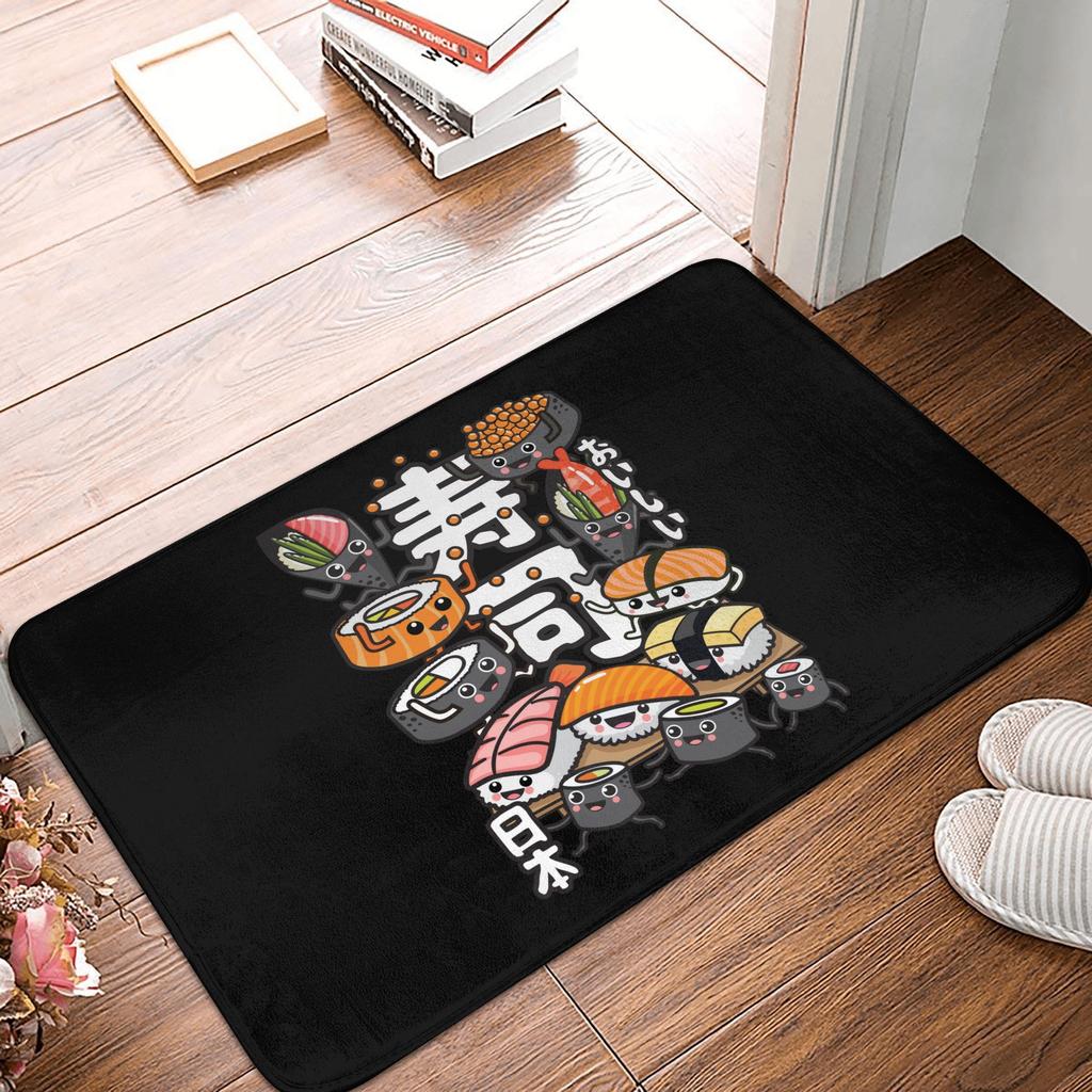 Funny Sushi Fish Doormat Mat Anti-Slip Japan Food Kitchen Bath Garden Rug Carpet 40*60cm