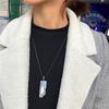 Natural Cyanite Rough Stone Pendant Necklace Blue Quartz Stone Jewelry Necklace Gift Energy Stone