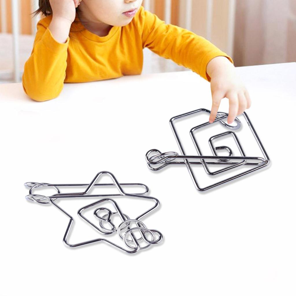 Связанные металлические кольца IQ Brain Teaser Puzzle Fidgets Toy Unlocked Links Сенсорная образовательная игрушка для взрослых и детей Игра для развития интеллекта