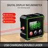 Magnetic Digital Angle Finder Electronic Laser Gauge Ruler 360 Degree LCD Protractor Mini Inclinometer Measuring Tool