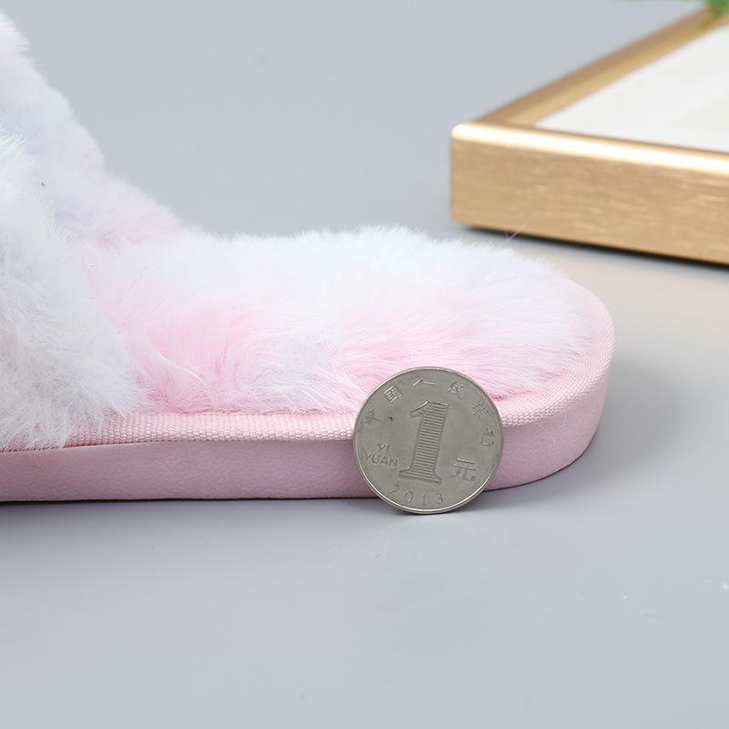 Women'S Plush Slippers Women'S Crossover Fur Slippers Casual Warm Cotton Drag
