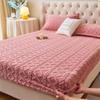 3PCS Coral Fleece Bed Sheet Milk Fleece Bed Sheet Winter Plus Fleece Flannel Winter Protective Cover Bed Sheet Pillowcase