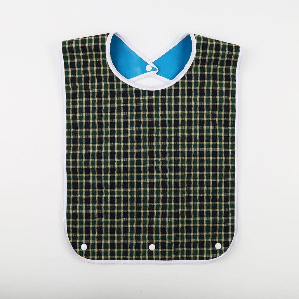 Водонепроницаемый клетчатый нагрудник для взрослых - герметичный, очень большой, устойчивый к пятнам, для столовой для пожилых людей