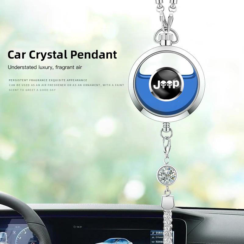 For Jeep Car Perfume Pendant Air freshener Hanging perfume Empty bottle Car rearview mirror Metal lace pendant car decoration AJP1