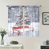 2 шт., красные шторы для табурета с изображением рождественской елки, зимнего снега, -30% затемнения - подходят для гостиной, спальни, домашнего декора