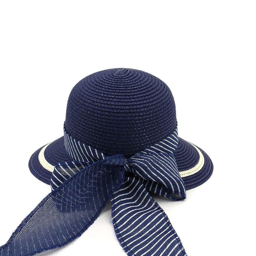 Outdoor Women Straw Hat Wide Brim with Bowknot forSummer Sun Hat
