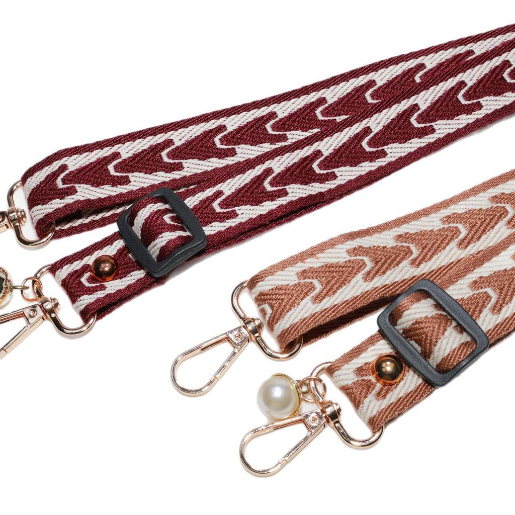 Регулируемый широкий плечевой ремень в стиле ретро с отделкой жемчугом - Модный и универсальный аксессуар для сумки