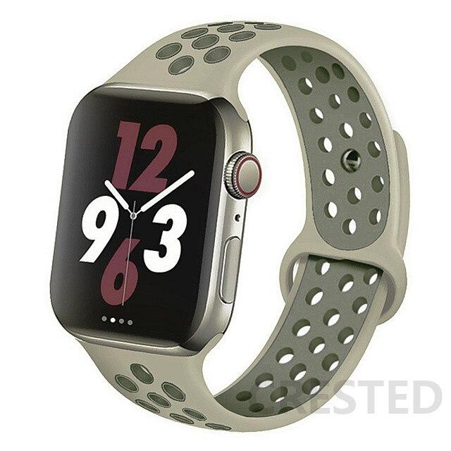 Спортивный силиконовый ремешок для Apple Watch Band 44 мм, 40 мм, 42 мм, 38 мм, 44 мм, дышащий браслет, ремешок для Apple Watch 6 iWatch 5 4 3 se