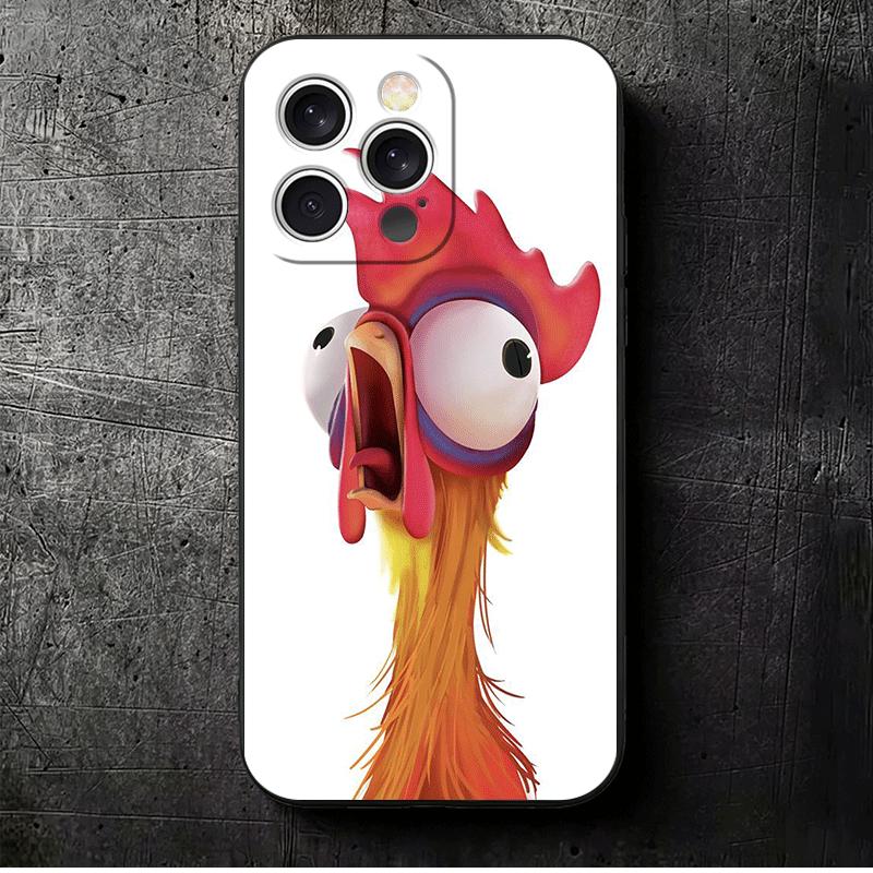 Мягкий чехол для телефона с изображением курицы, несушки, петуха для iPhone 16 16E 17 Air 15 Pro Max 14 Plus 13 Mini 11 12 7 Черный чехол Задняя крышка