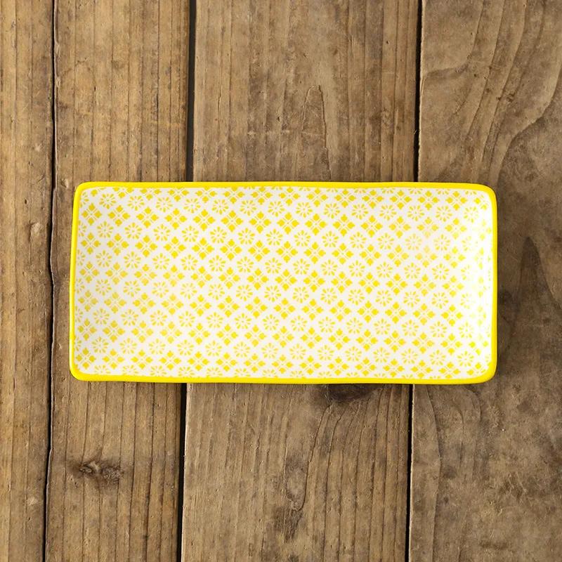 Керамическая посуда в креативном скандинавском стиле для ресторана, прямоугольная тарелка для суши и фруктов, для домашних закусок, мелкая плоская тарелка для основного блюда