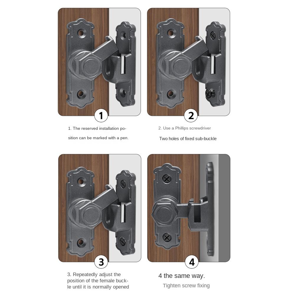 90 180 Degree Sliding Door Catch Safety Door Bolts Sturdy Door Buckle  Window