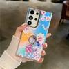 Чехол-держатель для телефона с бриллиантовым кольцом для Samsung A25 A54 A55 A15 A35 A14 A34 S24 Plus S22 Ultra S23 FE, блестящий чехол с цветочным листом