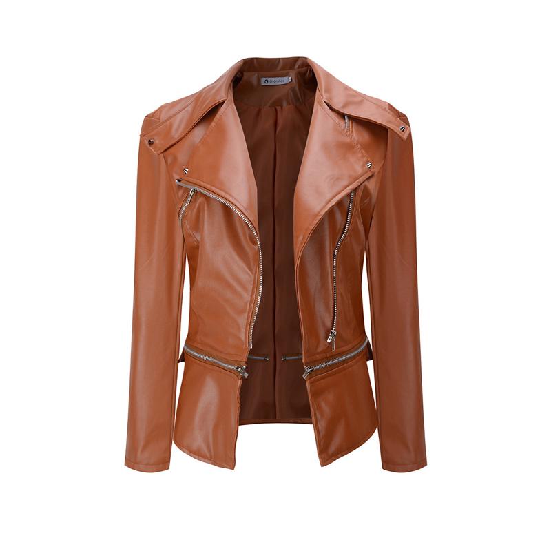 Модная женская замшевая мотоциклетная куртка, тонкое коричневое пальто из мягкой кожи с полной подкладкой