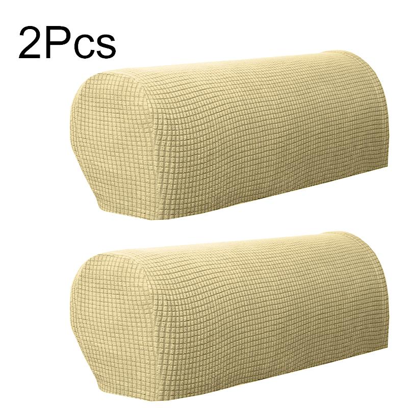 2Pcs/Set Couch Chair Protector Removable Armchair Covers Replaceable Solid Color Modern Polyester Fiber Armrest Arm Stretch Sofa