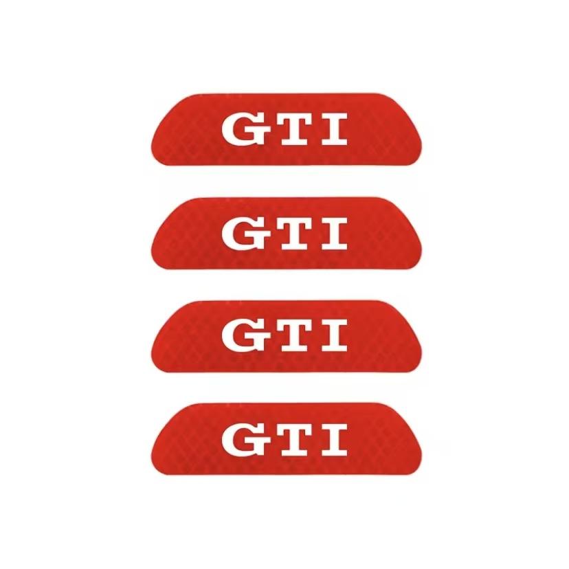 4PCS Car Stickers Door Opening Reflective Warning Sticker For VW GTI Polo PassatB6 Golf MK6 Tiguan Jetta Beetle ID.3 CC Hub Cap EJ1 c8