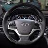Ручная строчка Карбоновое волокно Кожаная Накладка на руль автомобиля Для Hyundai Elantra 4 2016 2017 Solaris 2017 Accent 2018