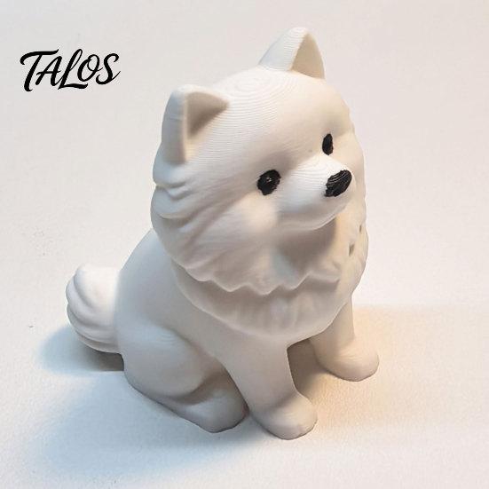 Настольное украшение для щенка, 3D-печатная фигурка померанского шпица, реалистичная модель собаки, статуэтка, художественная статуэтка, животное для стола, декоративный элемент для рабочего стола, дом