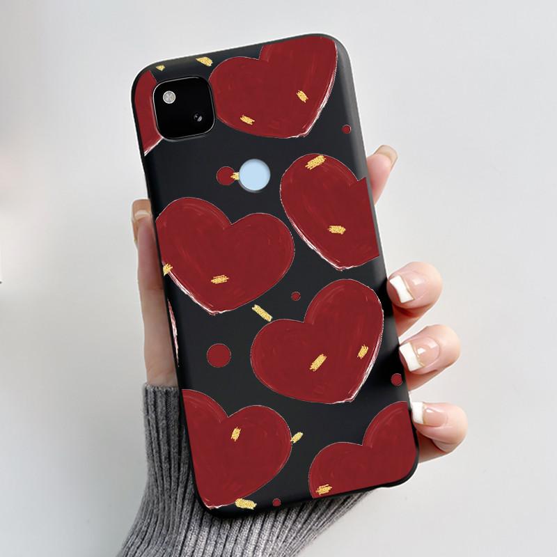 Чехол для Google Pixel 4A 4 A 4G Черный Чехол для Телефона Эстетичный Милый Кошка Мультяшный Тонкий Мягкий ТПУ Силиконовый Задняя Крышка Для Pixel4A Чехол